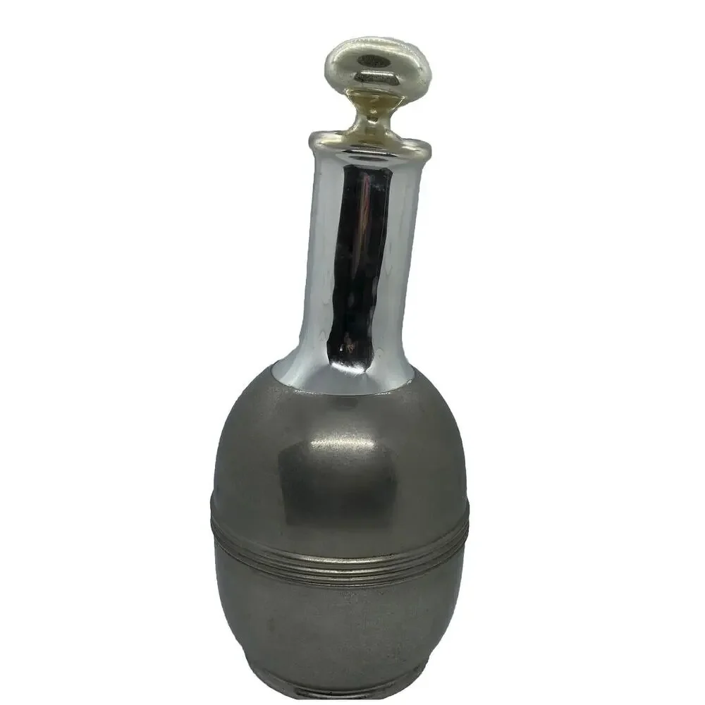 Early 1900’s HOTACOLD 12 1/2” Carafe Mercury Glass Chrome Vacuum Specialty Co